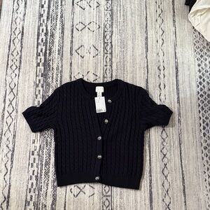 H&M Navy Cable Knit Cardigan